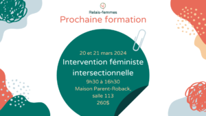 Formation : Intervention féministe intersectionnelle les 20 et 21 mars 2024 de 9h30 à 16h30