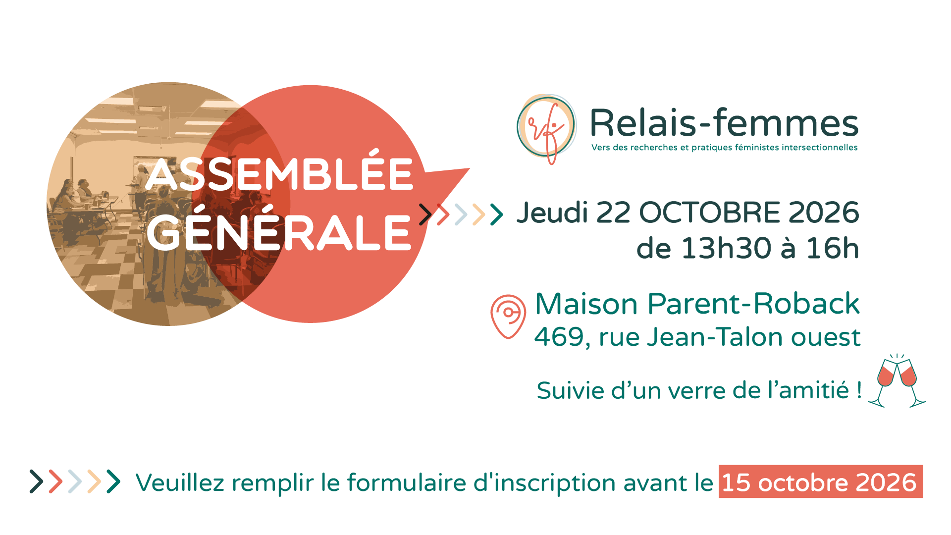Assemblée générale annuelle 2026 de Relais-femmes
